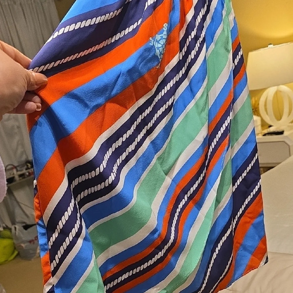 Lilly Pulitzer Silk Striped Mini Dress - Blue, Orange, Green, White - Picture 4 of 16